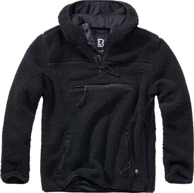 Brandit Hoody / Sweatshirt Teddyfleece Worker Pullover in Black