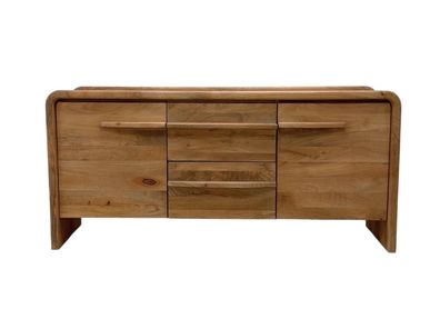 Mango-Sideboard massiv, 2 Türen, 2 Schubladen, Holzfüße