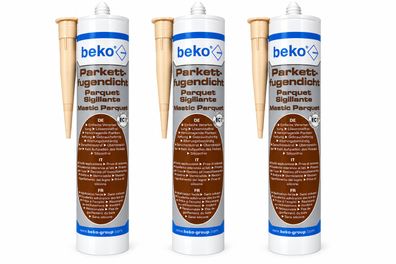 3x Beko Parkettfugendicht Eiche hell Parkett Laminat Dichtmasse Fuge 310ml