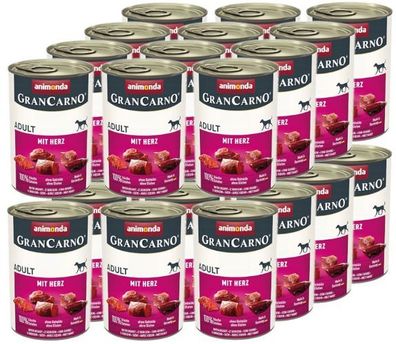 Animonda Grancarno Adult HEARTS Nassfutter für Hunde, Dose 24 x 400 g