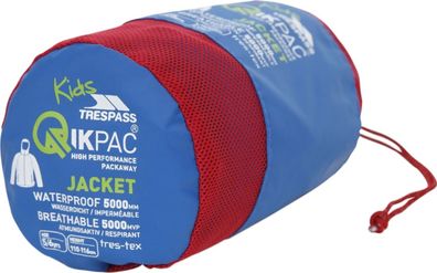 Trespass Kinder Regenjacke Qikpac X - Unisex Kids Packaway Jacket Tp75 Blue