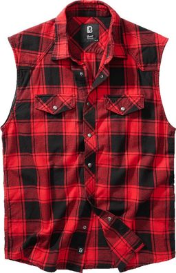 Brandit Men Hemd Checkshirt sleeveless Red/Black