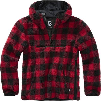 Brandit Herren Sweatshirt Teddyfleece Worker Pullover Red/Black