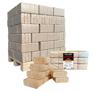 PINI RUF Holzbriketts 100% Buche 630 kg Palette Kamin Ofen Grill Feuerstelle