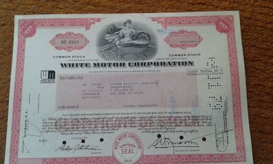 Aktie white motor corporation Aktie historisches Wertpapier entwertet rosa/lila