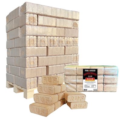 PINI RUF Holzbriketts 100% Buche 960 kg Palette Kamin Ofen Grill Feuerstelle