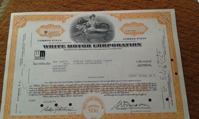 Aktie white motor corporation Aktie historisches Wertpapier entwertet orange