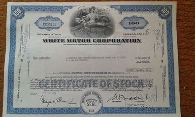 Aktie white motor corporation Aktie historisches Wertpapier entwertet blau
