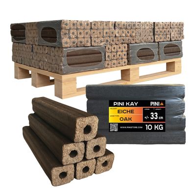 PINI Kay Eichenholzbriketts 33 cm 300 kg Palette Hartholzbriketts Eiche Briketts
