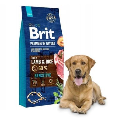 BRIT Premium By Nature Sensitive Lamm Trockenfutter für Hunde, 15 kg
