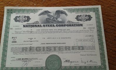 Aktie National Steel Corporation Aktie historisches Wertpapier entwertet grün