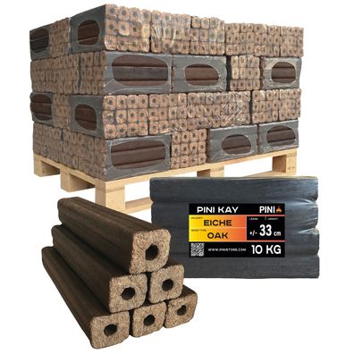 PINI Kay Eichenholzbriketts 33 cm 630 kg Palette Hartholzbriketts Eiche Briketts