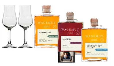 Wagemut Aficionado Collection Maduro Colorado Conneticut Shade + 2 Gläser