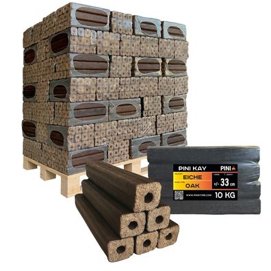 PINI Kay Eichenholzbriketts 33 cm 960 kg Palette Hartholzbriketts Eiche Briketts