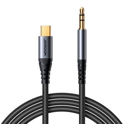 Stereo-Audiokabel für Handys (AUX 3,5-mm-Miniklinke - USB-C, 1,2 m, schwarz)