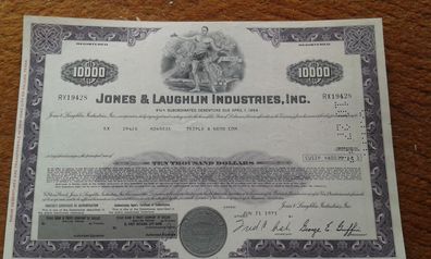 Aktie Jones & Laughlin Insitries Aktie historisches Wertpapier entwertet violett