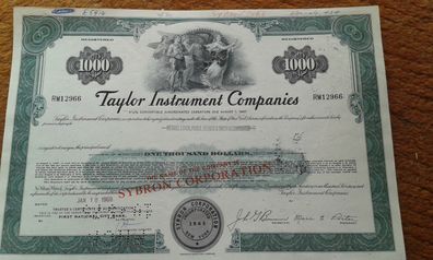 Aktie Taylor instruments Industries Aktie historisches Wertpapier entwertet grün