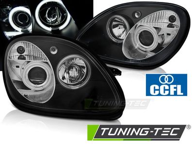 CCFL Angel Eyes Scheinwerfer passend für Mercedes Benz SLK R170 96-04 schwarz