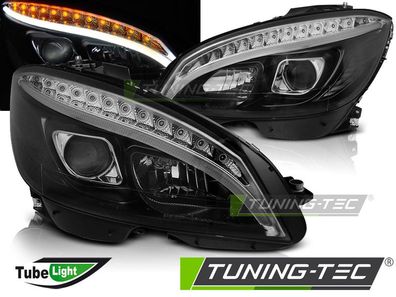 LED Tagfahrlicht Design Scheinwerfer passend für Mercedes Benz C-Klasse W204 07-10 s