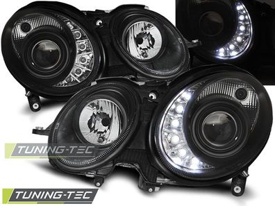 LED Tagfahrlicht Design Scheinwerfer passend für Mercedes Benz E-Klasse W211 02-06 s