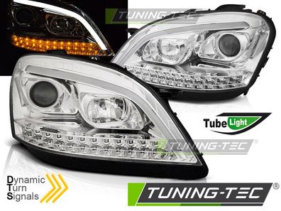 LED Tagfahrlicht Design Scheinwerfer passend für Mercedes Benz ML W164 05-08 chrom m