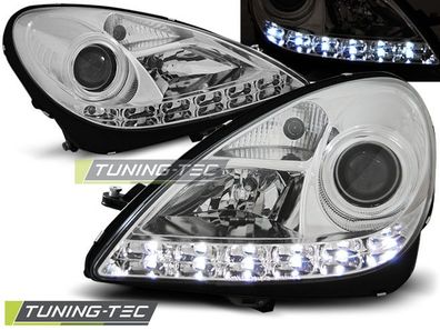 LED Tagfahrlicht Design Scheinwerfer passend für Mercedes Benz SLK R171 04-11 chrom