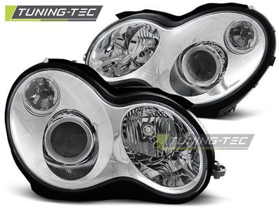 Upgrade Klarglas Scheinwerfer passend für Mercedes Benz C-Klasse W203 00-04 chrom