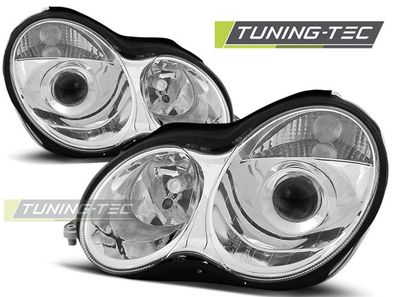 Upgrade Klarglas Scheinwerfer passend für Mercedes Benz C-Klasse W203 00-04 chrom