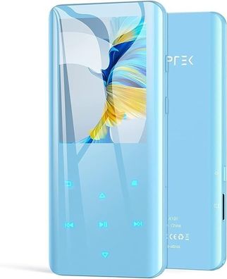 AGPTEK 32GB MP3 Player Bluetooth 5.0 TFT Farbbildschirm Touch-Tasten Radio Blau,