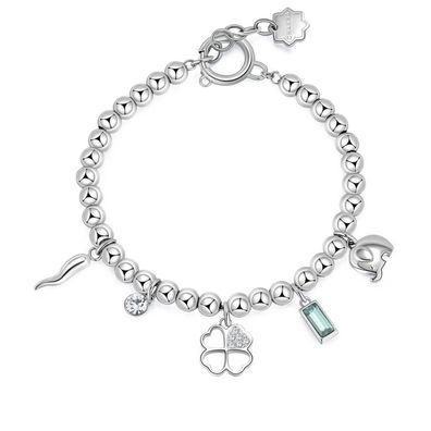 Steel beaded bracelet for luck Chakra BHKB114