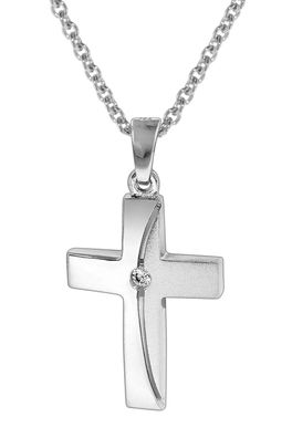 trendor Schmuck Damen-Halskette mit Kreuz-Anhänger 925 Silber 35864