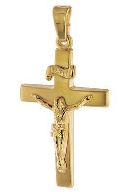 trendor Schmuck Anhänger Kruzifix 24 mm Gold 750 / 18 Karat 75551