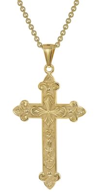 trendor Schmuck Herren-Halskette mit orthodoxem Kreuz Gold auf Silber 925 39044