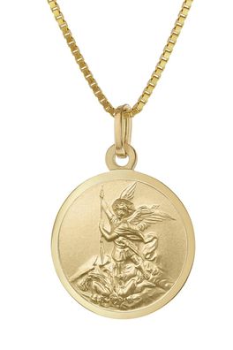 trendor Schmuck Erzengel Michael Anhänger Gold 333 an goldplattierter Kette 41428