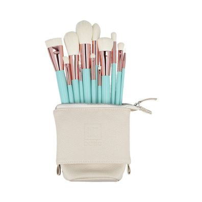 il? basic Set mit 12 Make-up-Pinseln + Etui, Türkis