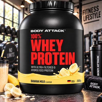 Body Attack 100% Whey Protein 2000g Dose