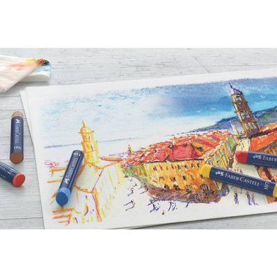 FaberCastell 127012 Creative Studio Ölpastellkreide, 12 Farben sortiert im Kartonetui
