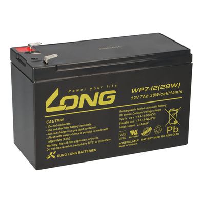 Kung Long WP7-12 F2 AGM Akku 12V 7Ah – Ersatz für PULS UZB12.071 | UB10 / UB20