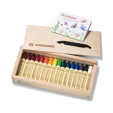 Stockmar Holzkassette 16 Stifte sortiert