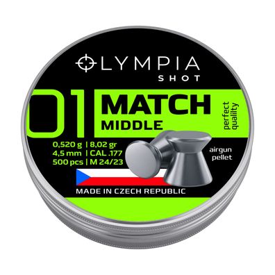 Olympia SHOT Match Middle 4,5 mm Diabolo, 500 Stk., .177