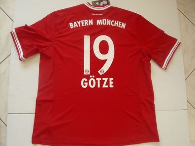 FC Bayern München Home Trikot 2013 / 2014 + Flock Götze Gr. L + XXL