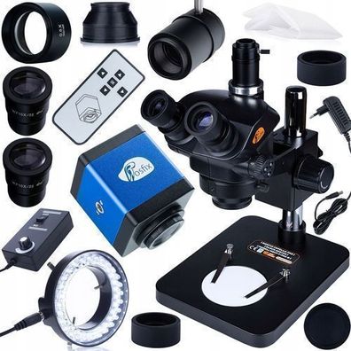 Rosfix Trinokular Stereomikroskop 7–45x – HDMI Kamera | LED 56x, C-Mount