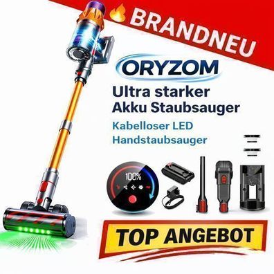 Oryzom™ Ultra starker Akku Staubsauger kabellos LED Handstaubsauger beutellos