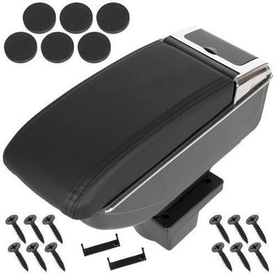Skoda Octavia II 04-13 Armlehne mit Ablagefach Schwarzes ECO-LEDER + Montagesatz