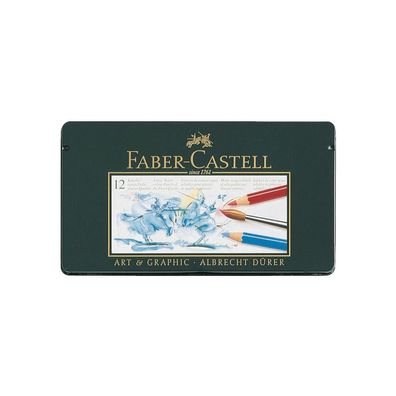 Faber-Castell 117512 Künstler-Aquarellstift Albrecht DÜRER®,12 Farben sortiert im Met