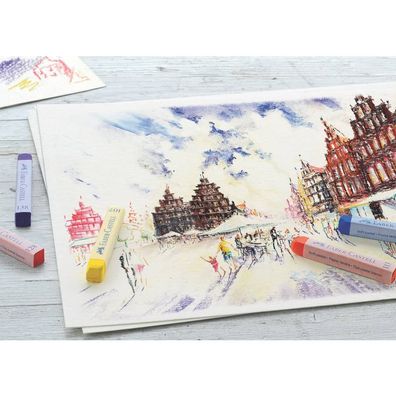 FaberCastell 128312 Creative Studio Softpastellkreide - 12 Farben sortiert im Kartone