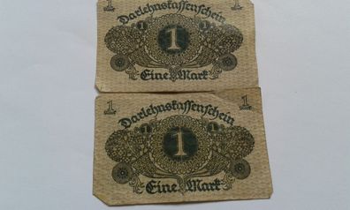 2 x 1 Rentenmark 1920 Mark 01.03.1920 Darlehnskassenschein