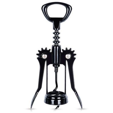 Schwarzer Weinkorkenzieher aus Metall, 16 cm
