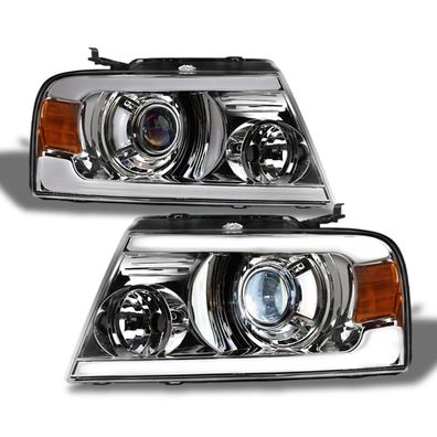 Für Ford F150 04 - 08 Projector Scheinwerfer LED DRL 2004 2008 chrom 2006 Lincoln