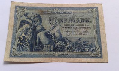 5 Mark 1904 5 Mark 1904 5 Mark 31.10.1904 Reichskassenschein